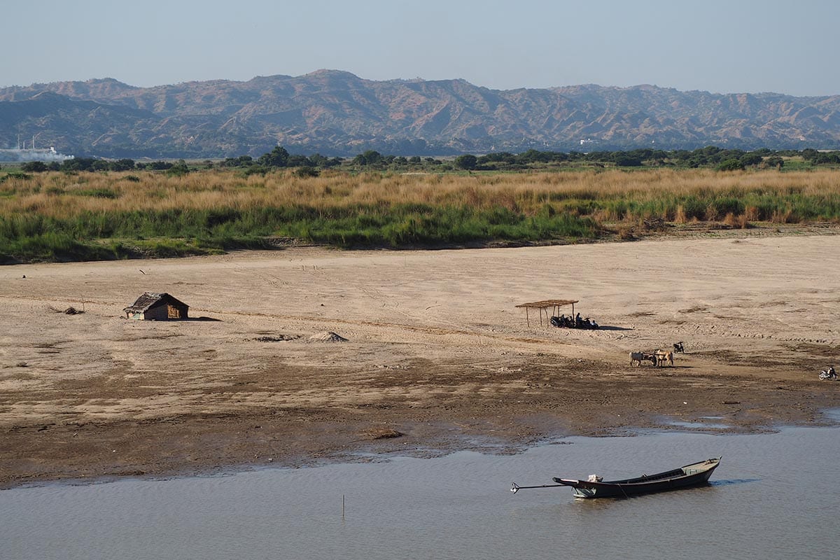 Unsere schönsten Myanmar Sehenswürdigkeiten: Ausblick auf den Fluss Ayeryarwadi in Bagan